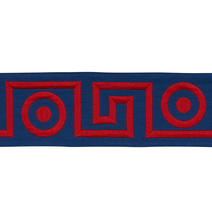 Plato Tape Navy And Red 181253 by Schumacher Trim Mary Mcdonald 4.62" - Fabric Carolina -