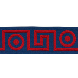 Plato Tape Navy And Red 181253 by Schumacher Trim