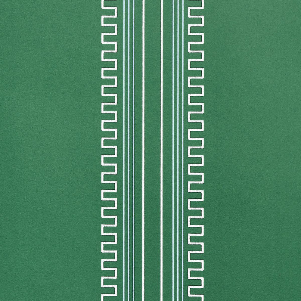 Greco Stripe Green 5015142 by Schumacher Designer Wallpaper Mary Mcdonald 27.0" - Swanky Fabrics -