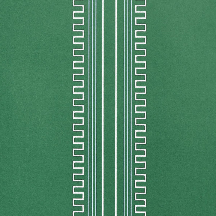 Greco Stripe Green 5015142 by Schumacher Designer Wallpaper Mary Mcdonald 27.0" - Swanky Fabrics -