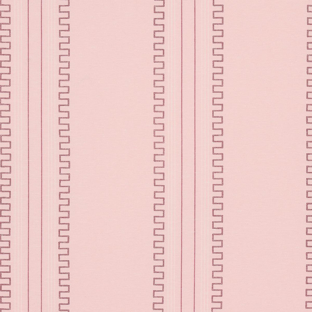Greco Stripe Pink 83233 by Schumacher Designer Fabric Mary Mcdonald 13.5" - Swanky Fabrics -