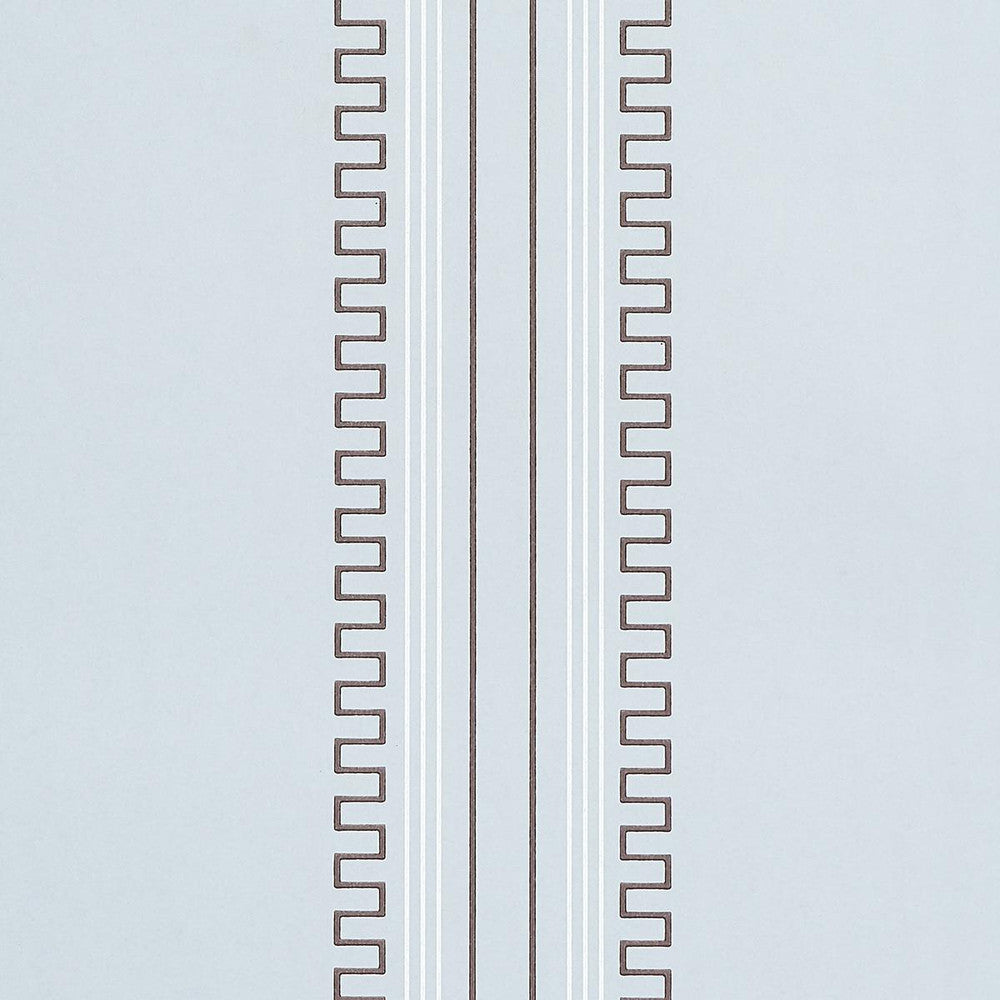 Greco Stripe Sky 5015140 by Schumacher Designer Wallpaper Mary Mcdonald 27.0" - Swanky Fabrics -