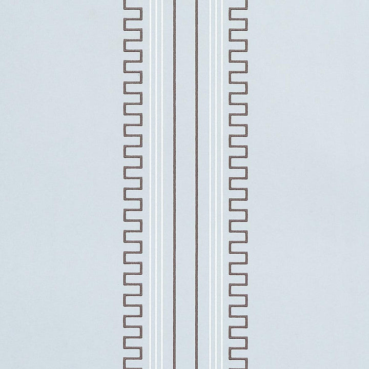 Greco Stripe Sky 5015140 by Schumacher Designer Wallpaper Mary Mcdonald 27.0" - Swanky Fabrics -