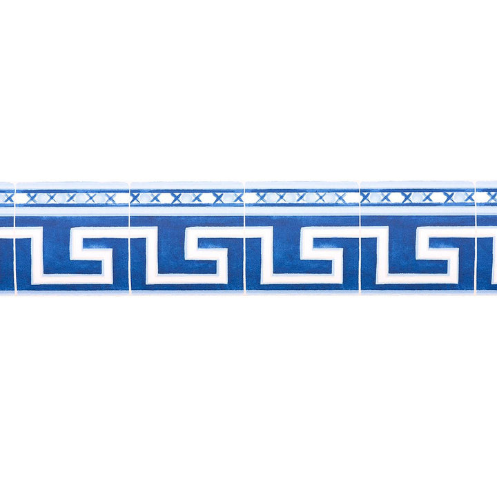 Azulejos Border Azure 5015130 by Schumacher Wallpaper Mary Mcdonald - Fabric Carolina -