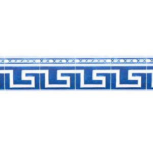 Azulejos Border Azure 5015130 by Schumacher Wallpaper