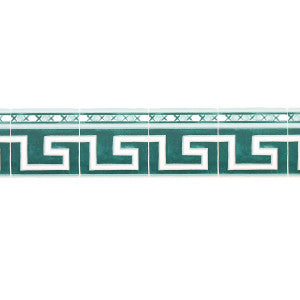Azulejos Border Emerald 5015131 by Schumacher Wallpaper