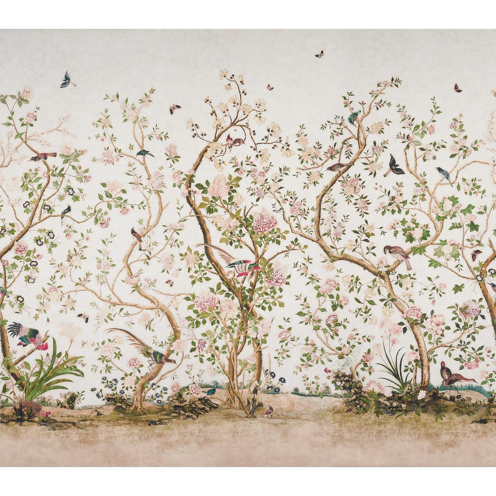 Les Oiseaux Ivory 5015151 by Schumacher Wallpaper Mary Mcdonald 162.0" - Fabric Carolina -