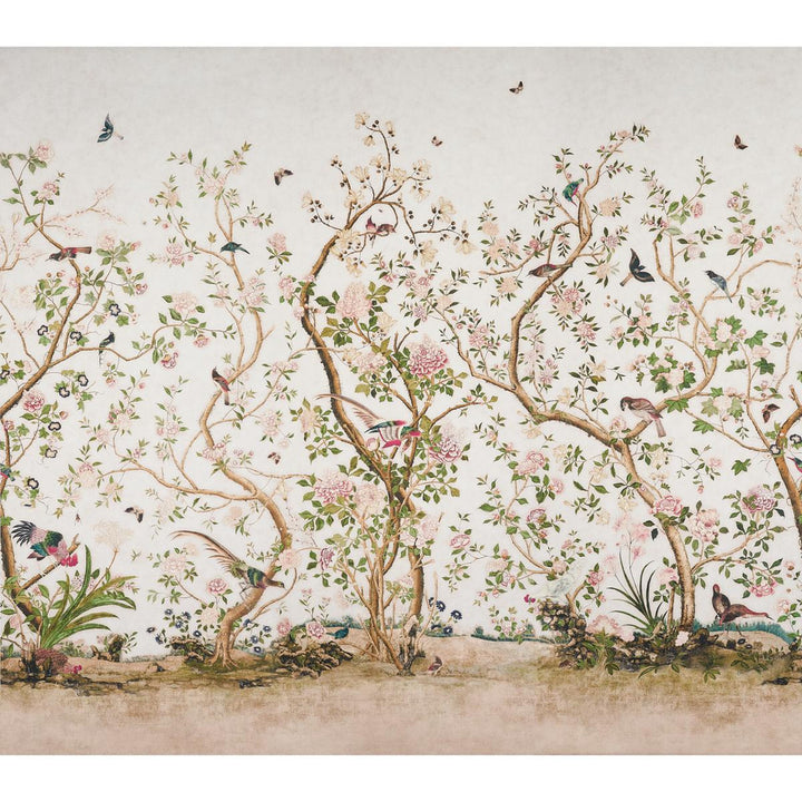 Les Oiseaux Ivory 5015151 by Schumacher Wallpaper Mary Mcdonald 162.0" - Fabric Carolina -