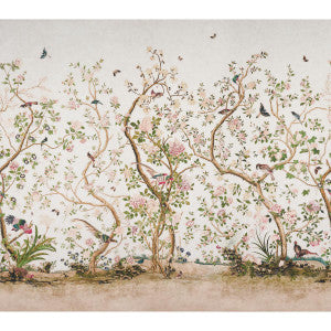 Les Oiseaux Ivory 5015151 by Schumacher Wallpaper