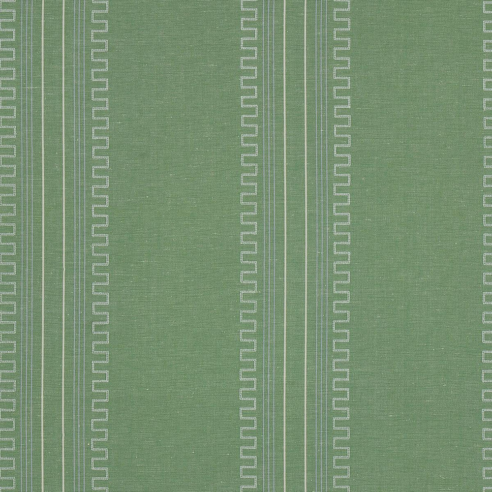 Greco Stripe Green 83232 by Schumacher Fabric Mary Mcdonald 13.5" - Fabric Carolina -