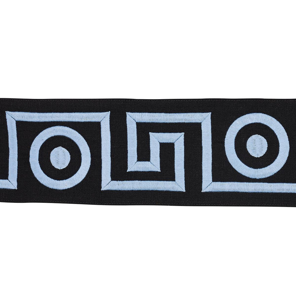 Plato Tape Black And Sky 181254 by Schumacher Trim Mary Mcdonald 4.62" - Fabric Carolina -