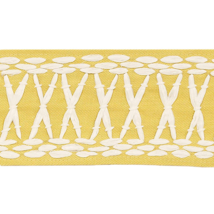 Tikki Tape Yellow 69308 by Schumacher Designer Trim Mary Mcdonald 1.0" - Swanky Fabrics -