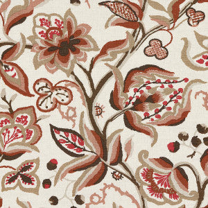 Alexandra Vine Linen Natural & Spice 180971 by Schumacher Fabric