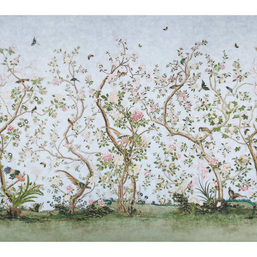 Les Oiseaux Sky 5015150 by Schumacher Wallpaper Mary Mcdonald 162.0" - Fabric Carolina -