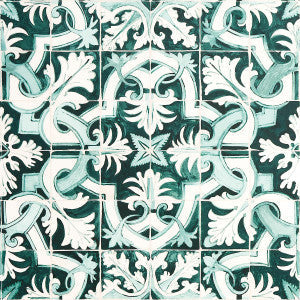 Azulejos Emerald 5015121 by Schumacher Wallpaper