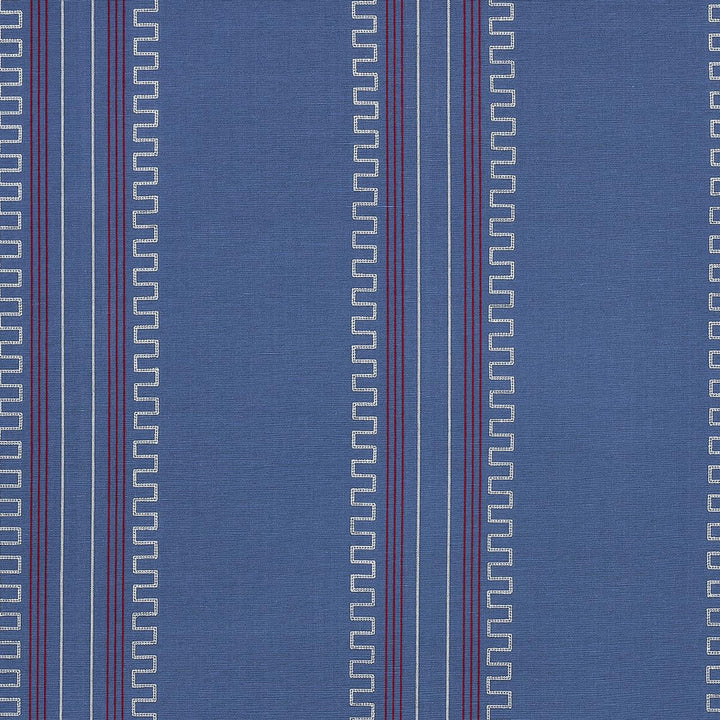 Greco Stripe Navy 83231 by Schumacher Fabric Mary Mcdonald 13.5" - Fabric Carolina -