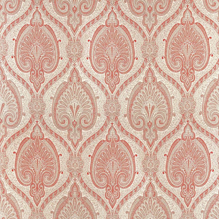 Odalisque Cinnabar 68922 by Schumacher Fabric 125TH-ANNIVERSARY 80% Wool, 20% Polyester Martindale 8,000 Horizontal: 26 and Vertical: 39.75 52 - Fabric Carolina -