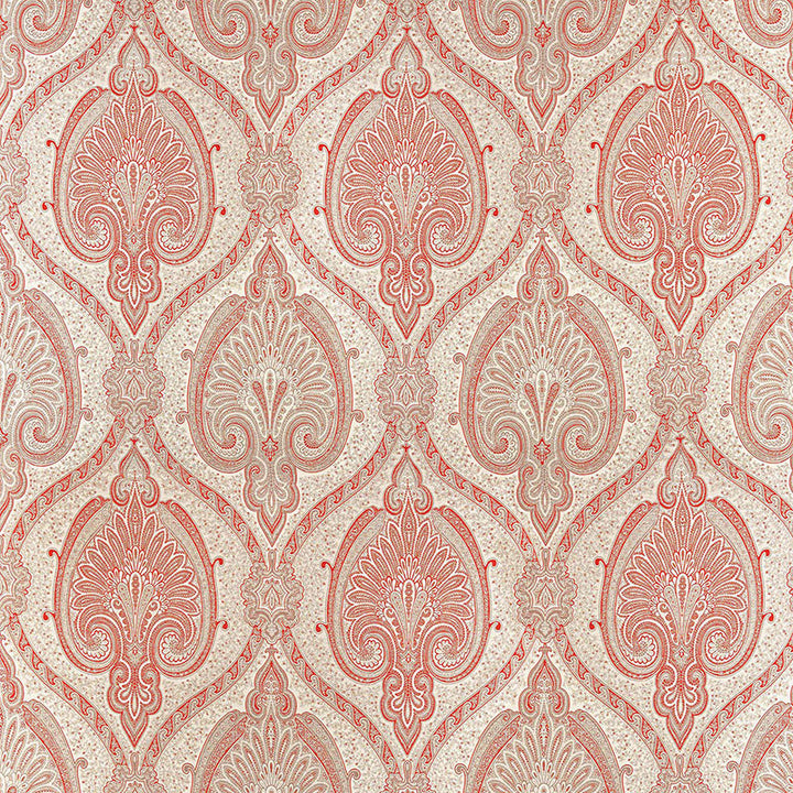 Odalisque Cinnabar 68922 by Schumacher Fabric 125TH ANNIVERSARY WOOL 80% POLYESTER 20% ITALY MARTINDALE 8,000 </p><p>Repeat: Horizontal: 26" (66CM) and Vertical: 39 3/4" (101CM) 52 - Fabric Carolina -