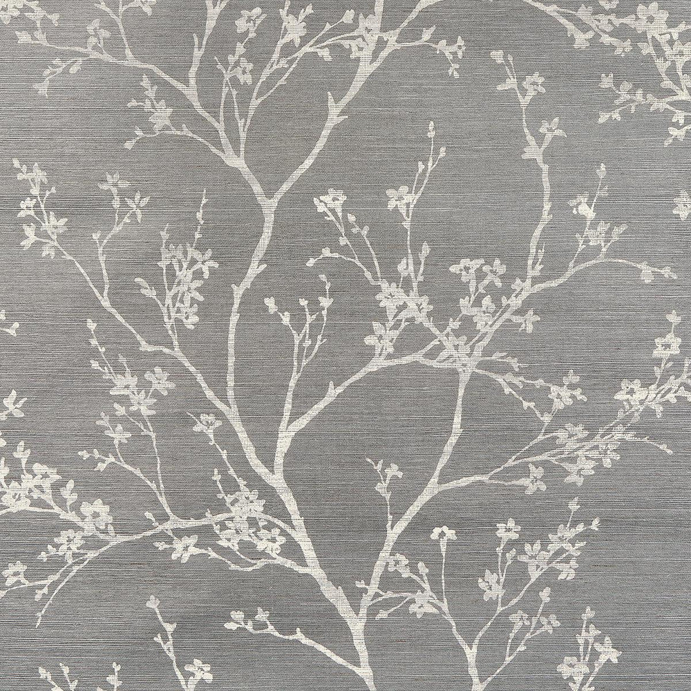 Twiggy Sisal Charcoal 5008295 by Schumacher Wallpaper Moon River 32.5" - Fabric Carolina -