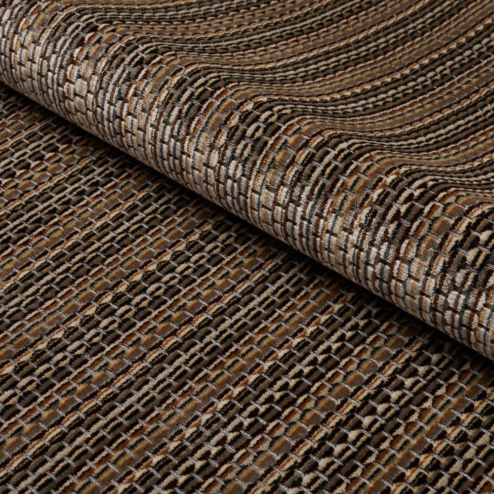 Downtown Velvet Sepia 66915 by Schumacher Fabric Cut & Patterned Velvets 9.0" - Fabric Carolina -