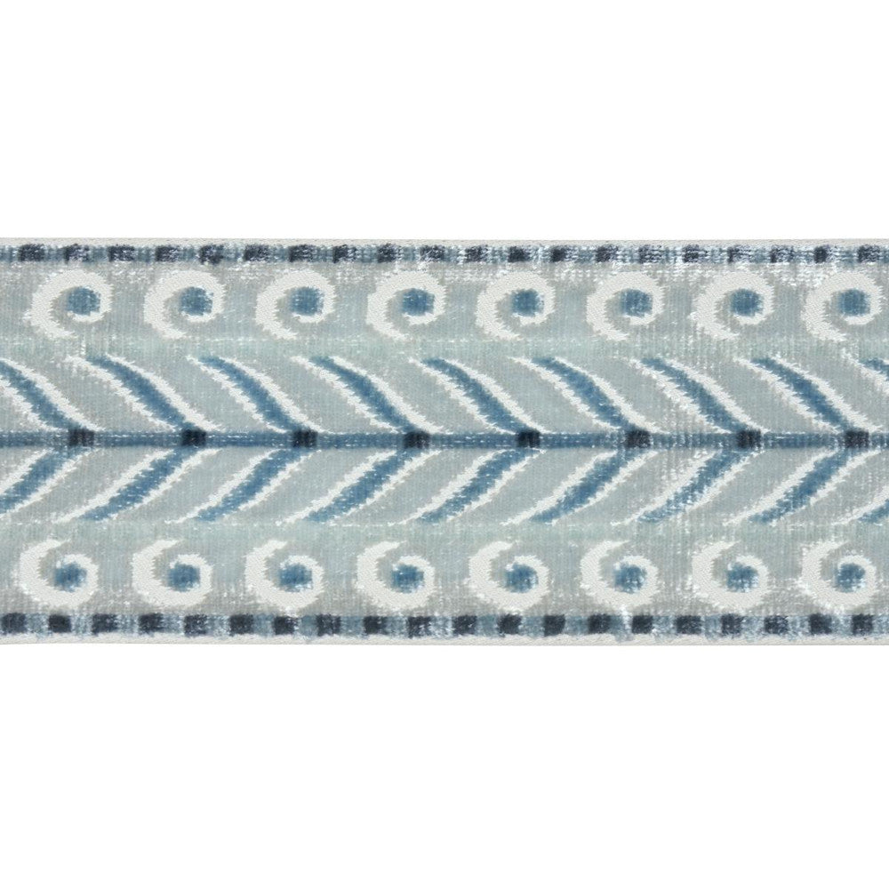 Marion Velvet Tape Sky 77623 by Schumacher Trim Cut & Patterned Velvets - Fabric Carolina -