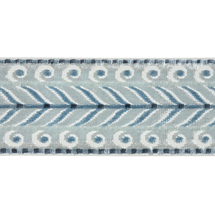 Marion Velvet Tape Sky 77623 by Schumacher Trim Cut & Patterned Velvets - Fabric Carolina -