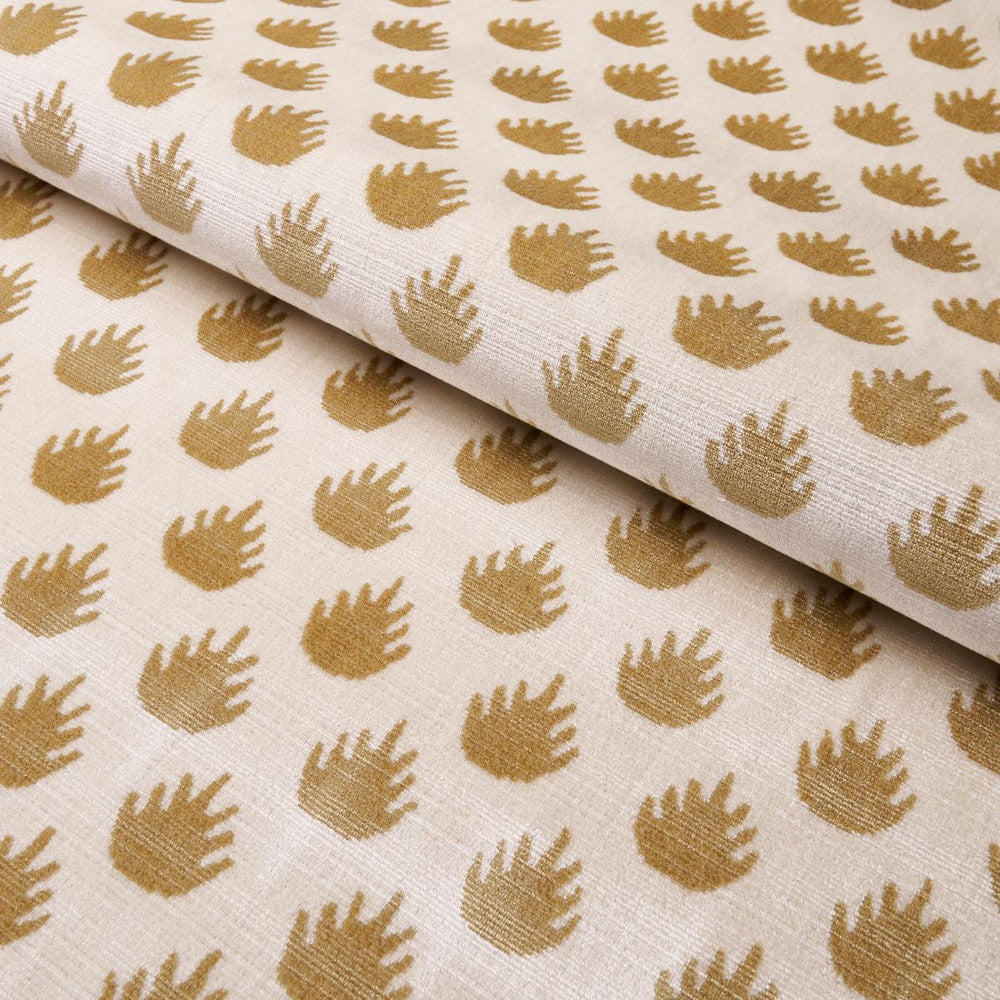 Coronation Velvet Camel 82981 by Schumacher Designer Fabric Cut & Patterned Velvets 8.88" - Swanky Fabrics -