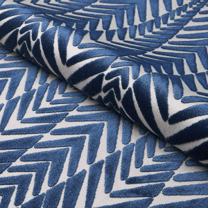 Zebra Velvet Silver Blue 83400 by Schumacher Fabric
