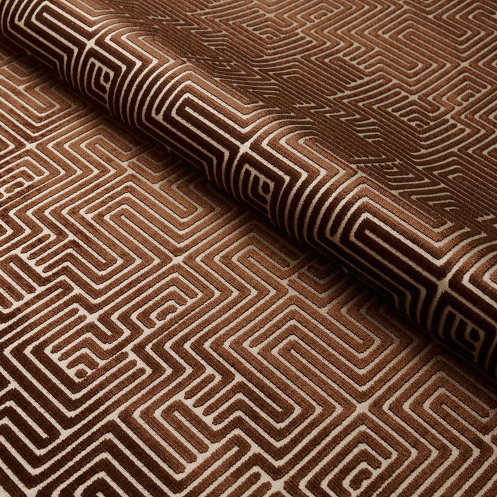 Lisboa Velvet Bronze 72957 by Schumacher Fabric Cut & Patterned Velvets 6.75" - Fabric Carolina -