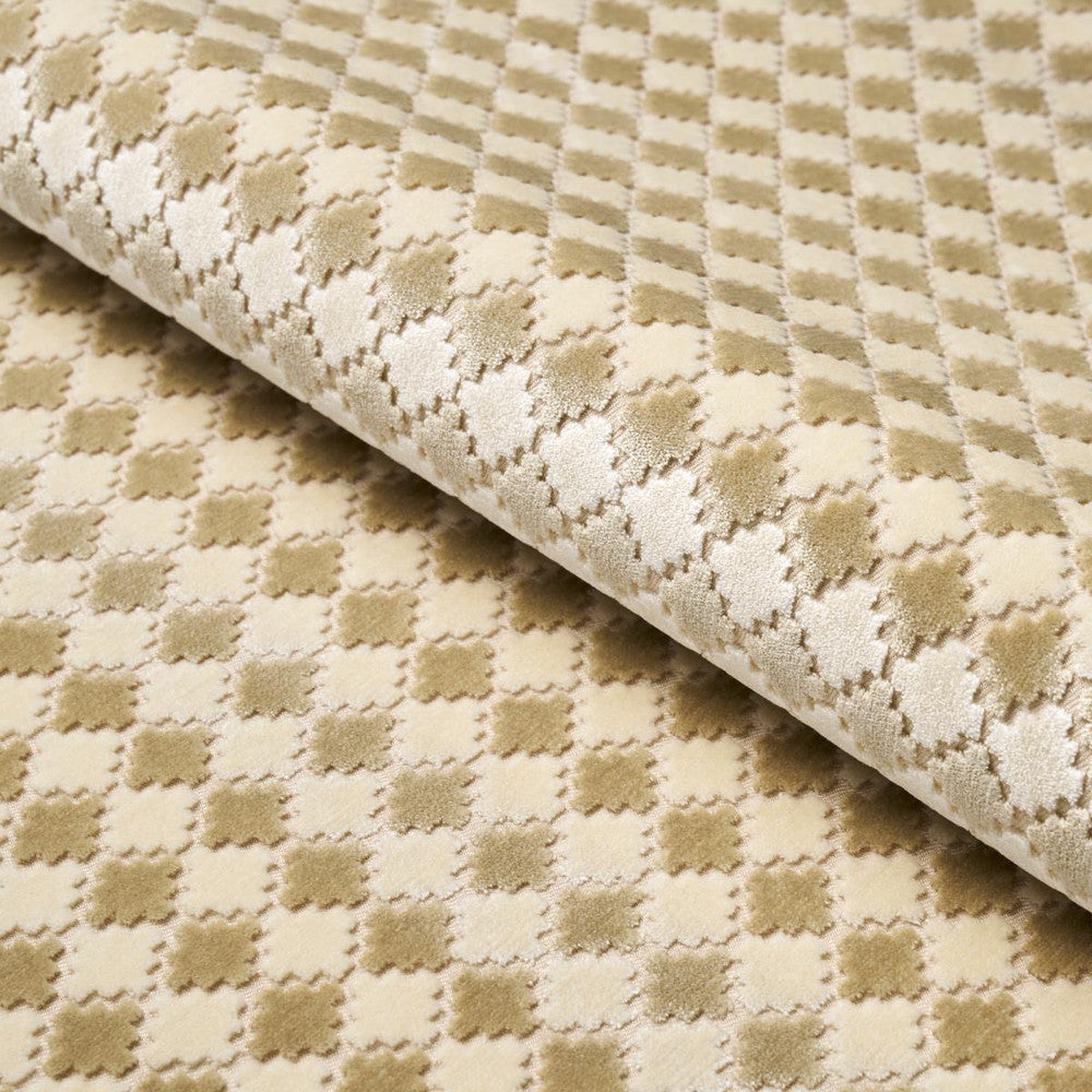 Marrakesh Velvet Champagne 65644 by Schumacher Designer Fabric Cut & Patterned Velvets 1.0" - Swanky Fabrics -