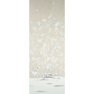 Chinois Palais Panel Stone 5015440 by Schumacher Wallpaper