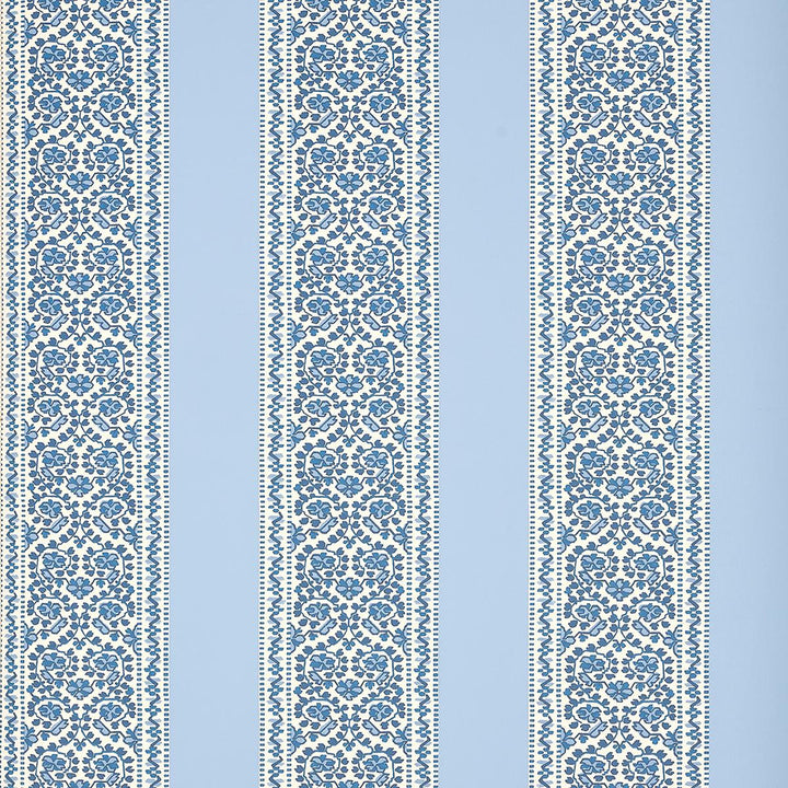 Jasmine Indigo 5014340 by Schumacher Wallpaper Moon River 27.0" - Fabric Carolina -