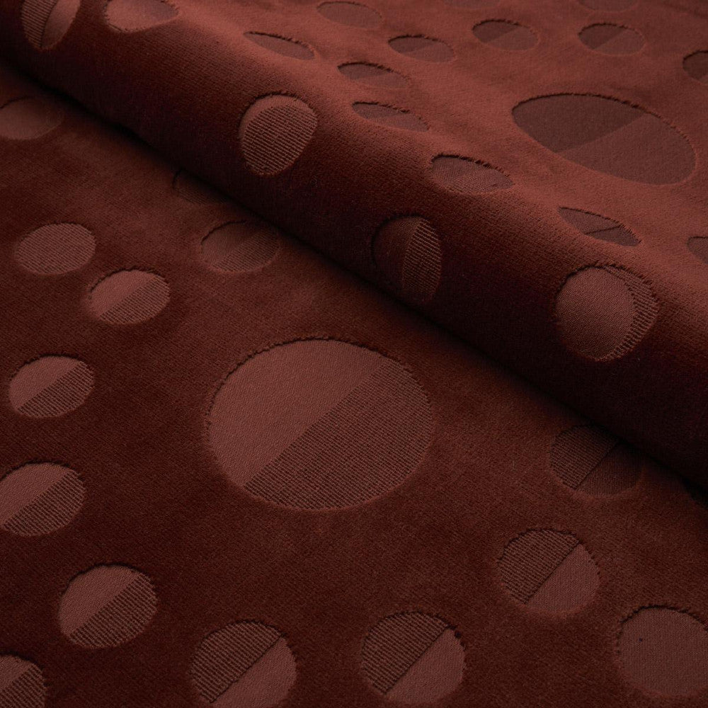 Moon Phase Velvet Red 83191 by Schumacher Fabric Charlap Hyman & Herrero 26.62" - Fabric Carolina -