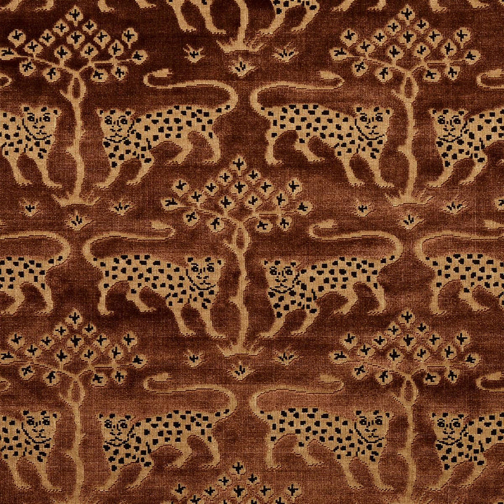 Woodland Leopard Velvet Sepia 80083 by Schumacher Fabric Cut & Patterned Velvets 13.25" - Fabric Carolina -