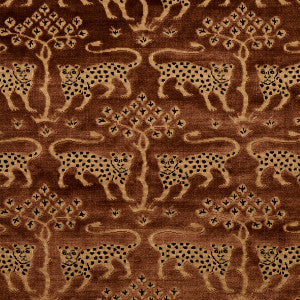 Woodland Leopard Velvet Sepia 80083 by Schumacher Fabric