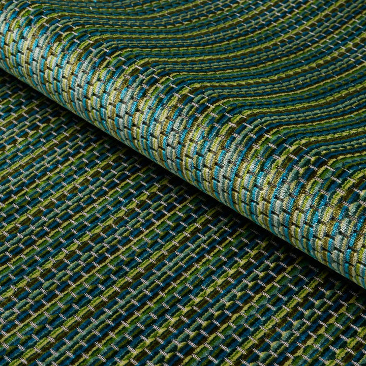 Downtown Velvet Peacock 66917 by Schumacher Fabric Cut & Patterned Velvets 9.0" - Fabric Carolina -