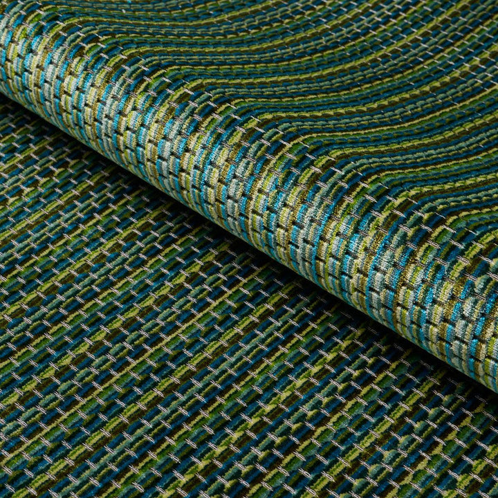 Downtown Velvet Peacock 66917 by Schumacher Designer Fabric Cut & Patterned Velvets 9.0" - Swanky Fabrics -