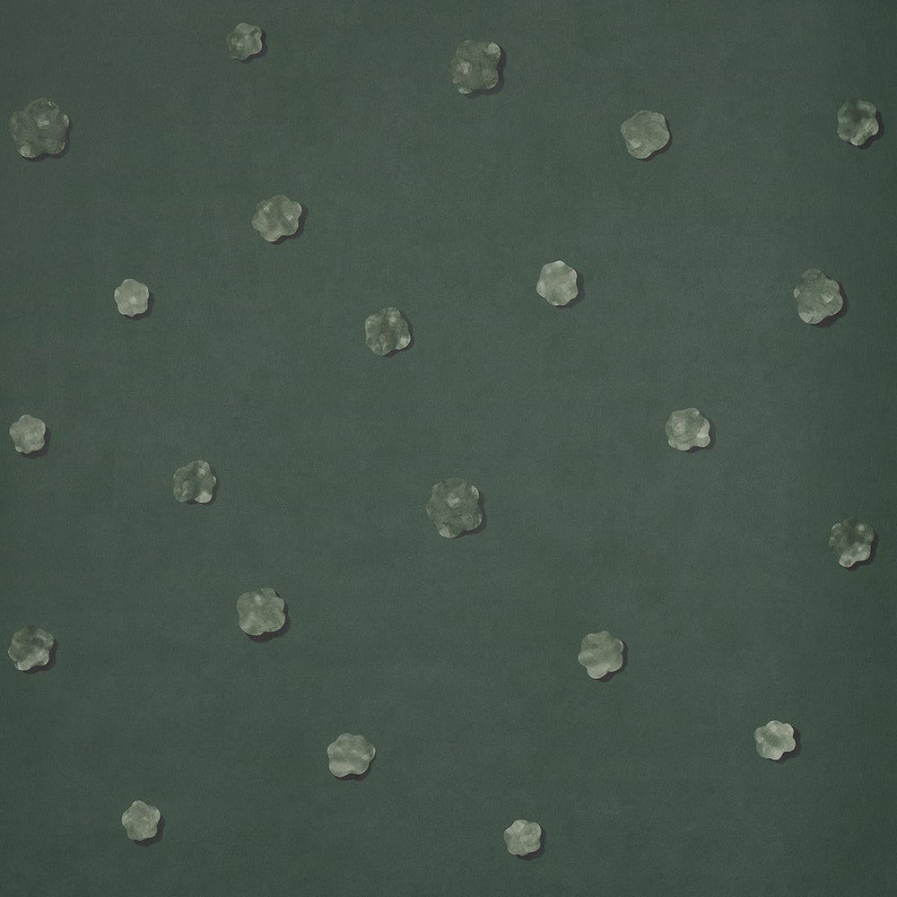 Heavenly Bodies Deep Green 5015272 by Schumacher Wallpaper Backdrop 27.0" - Fabric Carolina -