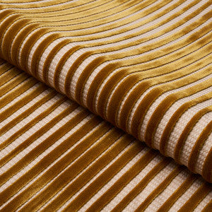 Chimay Stripe Velvet Bronze 82151 by Schumacher Fabric