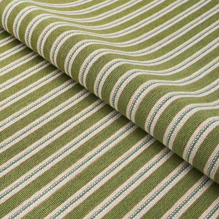 Benson Stripe Pingl Green 82181 by Schumacher Fabric Cut & Patterned Velvets 13.38" - Fabric Carolina -