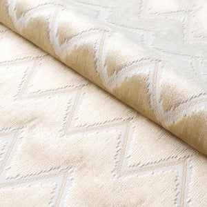 Chevron Velvet Champagne 72844 by Schumacher Fabric