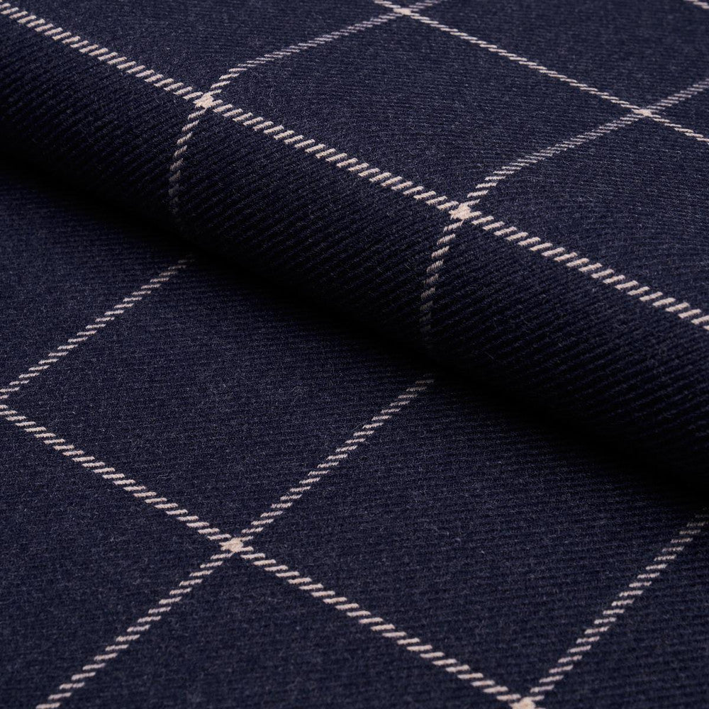 Bancroft Wool Plaid Navy 66774 by Schumacher Fabric A Country Life 4.0" - Fabric Carolina -