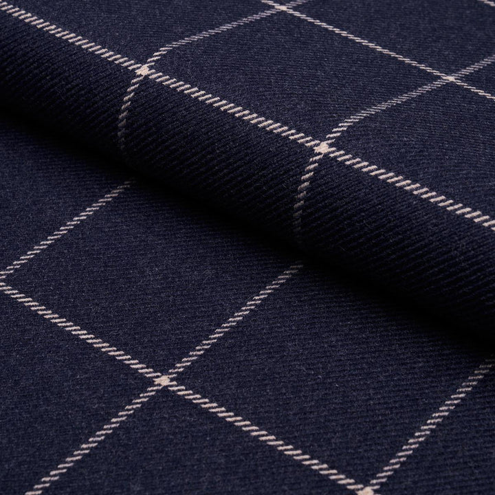 Bancroft Wool Plaid Navy 66774 by Schumacher Fabric A Country Life 4.0" - Fabric Carolina -