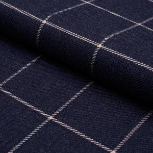 Bancroft Wool Plaid Navy 66774 by Schumacher Fabric