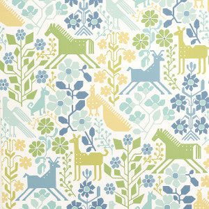Lupita Blues And Greens 5013761 by Schumacher Wallpaper
