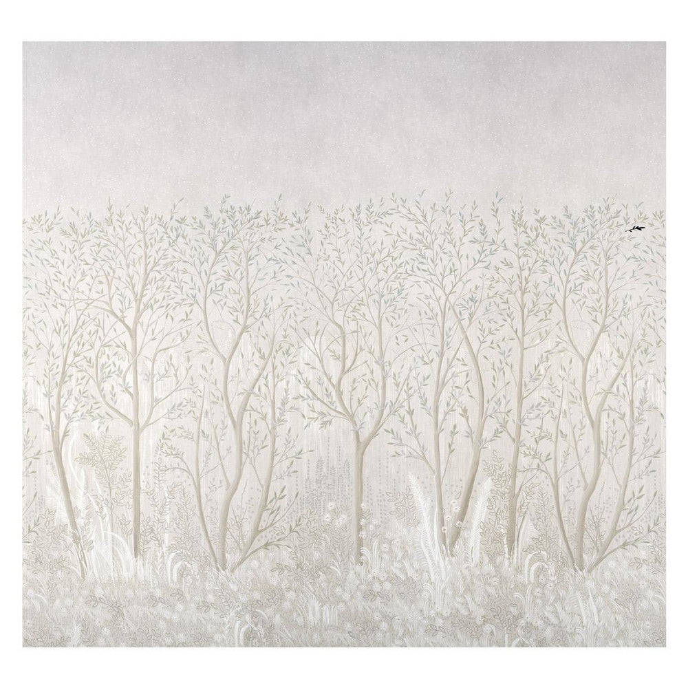 Brindille Golden Accented Alabaster 5010924 by Schumacher Wallpaper Panels 162.0" - Fabric Carolina -
