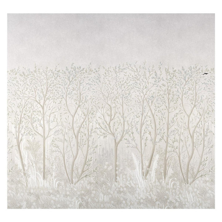 Brindille Golden Accented Alabaster 5010924 by Schumacher Wallpaper Panels 162.0" - Fabric Carolina -
