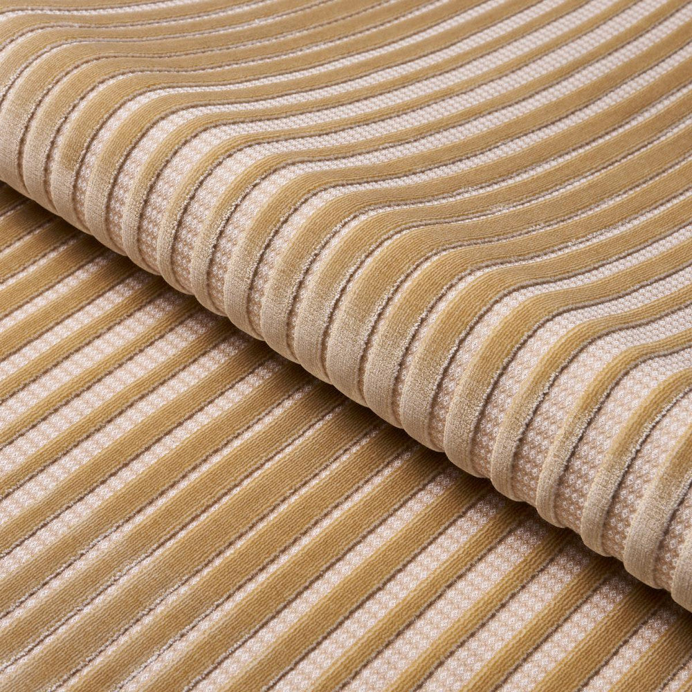 Chimay Stripe Velvet Champagne 82153 by Schumacher Fabric Cut & Patterned Velvets 6.5" - Fabric Carolina -