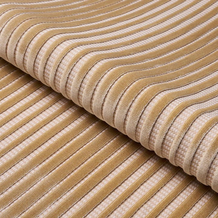 Chimay Stripe Velvet Champagne 82153 by Schumacher Fabric Cut & Patterned Velvets 6.5" - Fabric Carolina -