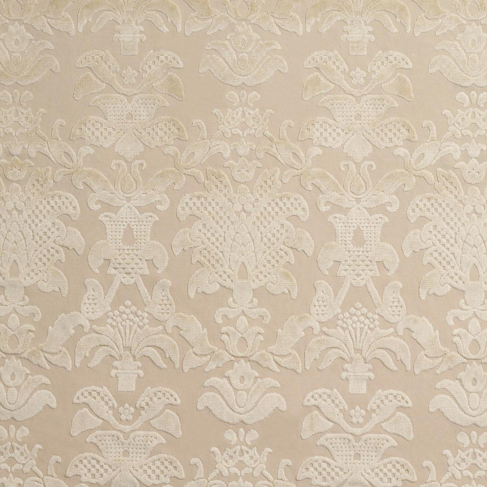 Limbourg Damask Velvet Pearl 82161 by Schumacher Fabric Cut & Patterned Velvets 13.38" - Fabric Carolina -